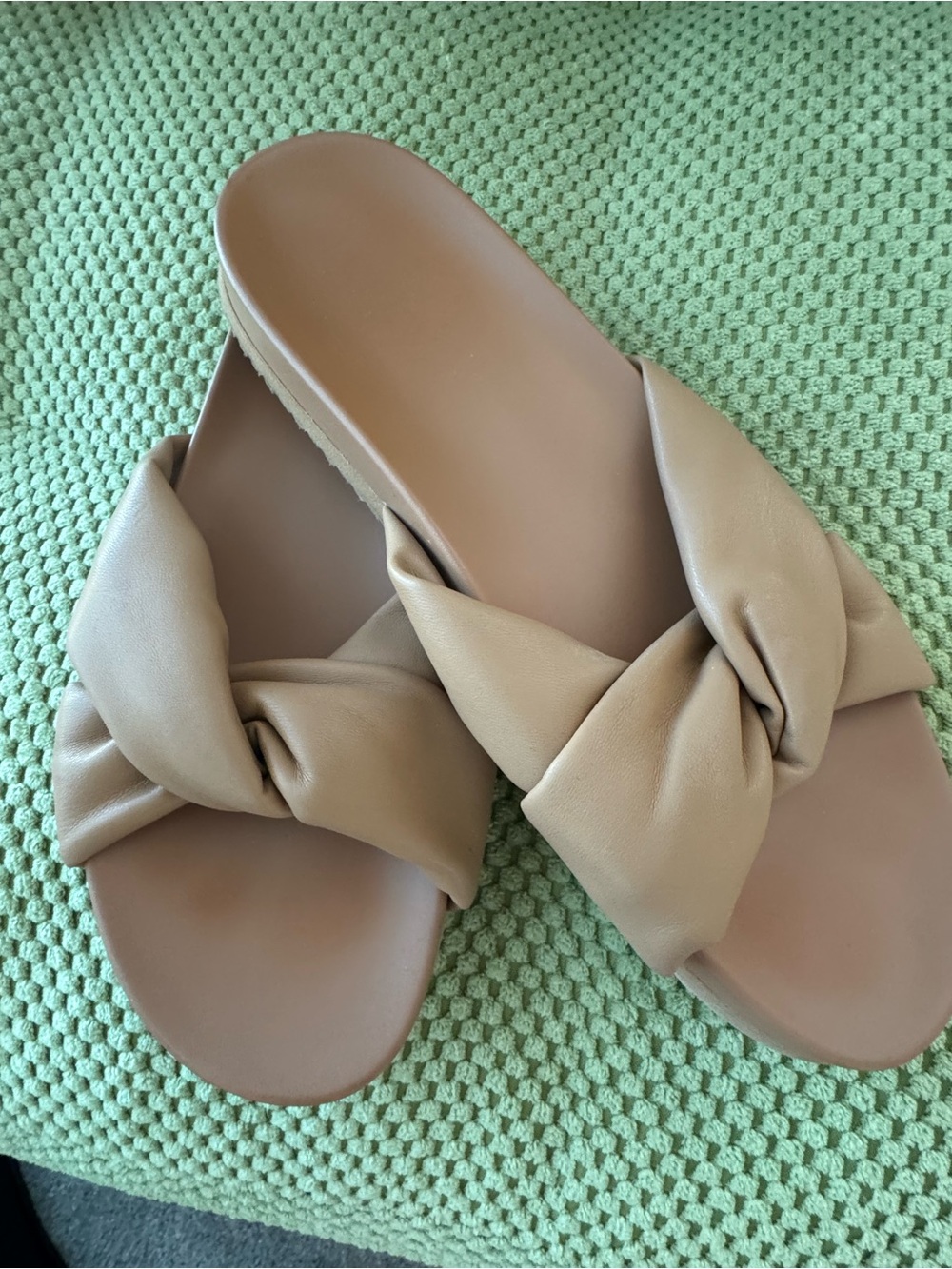 J. Crew Knotted Slide Sandals in Tan
